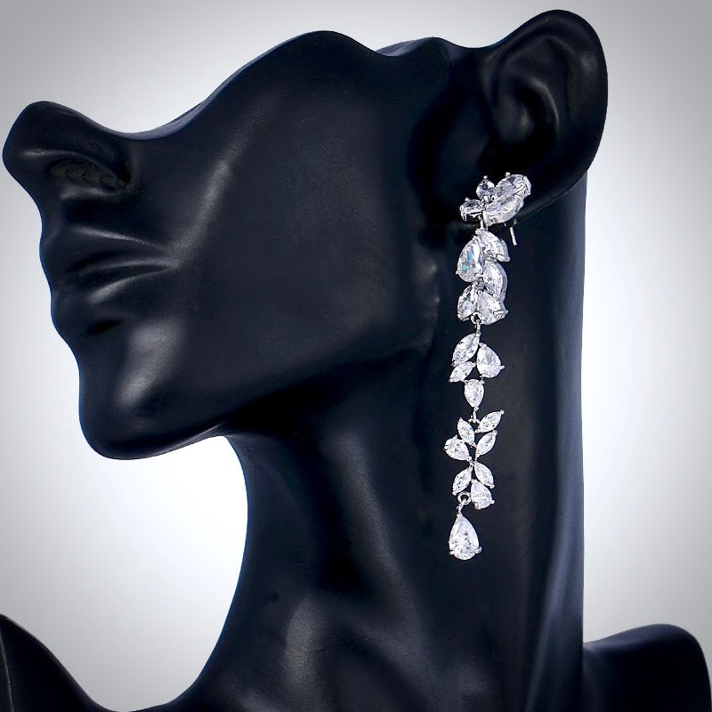 Magdalene - Cubic Zirconia Bridal Earrings - Available in Silver, Rose Gold and Yellow Gold