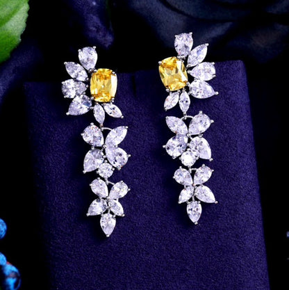 Jayla - Yellow Cubic Zirconia Bridal Earrings