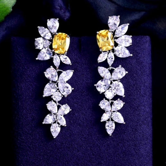 Jayla - Yellow Cubic Zirconia Bridal Earrings