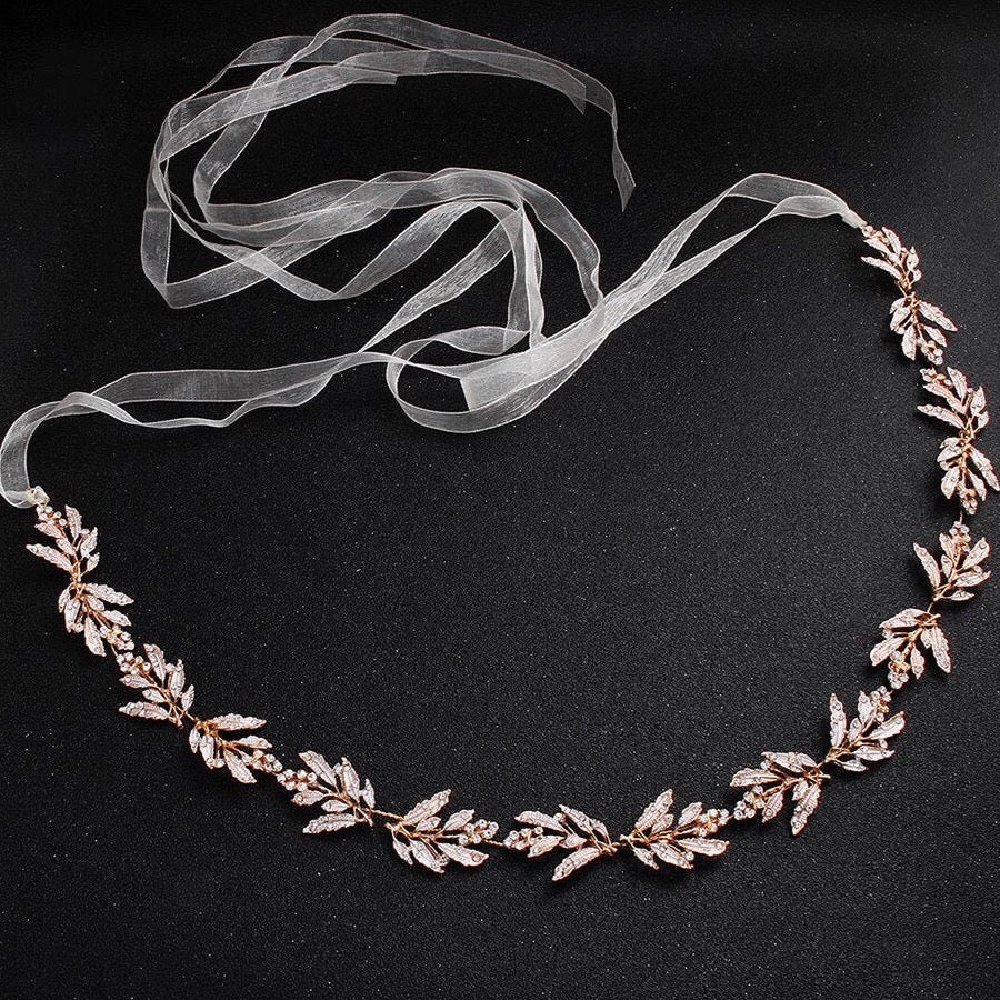Uma - Crystal Wired Bridal Belt - Available in Silver, Rose Gold and Yellow Gold