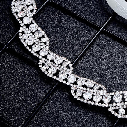 Liza - Rhinestone Bridal Belt/Sash - Available in Rose Gold, Silver and Yellow Gold