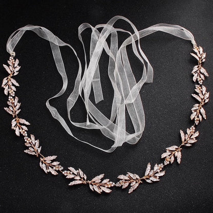 Uma - Crystal Wired Bridal Belt - Available in Silver, Rose Gold and Yellow Gold