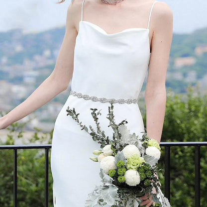 Liza - Rhinestone Bridal Belt/Sash - Available in Rose Gold, Silver and Yellow Gold