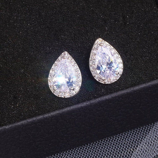 Lyric - Cubic Zirconia Bridal Earrings - Available in Silver, Rose Gold and Yellow Gold