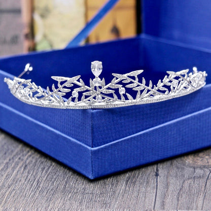 Julia - Silver Cubic Zirconia Bridal Tiara