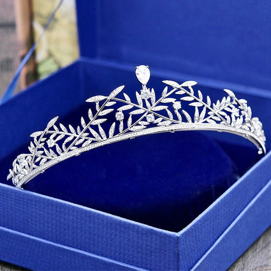 Julia - Silver Cubic Zirconia Bridal Tiara