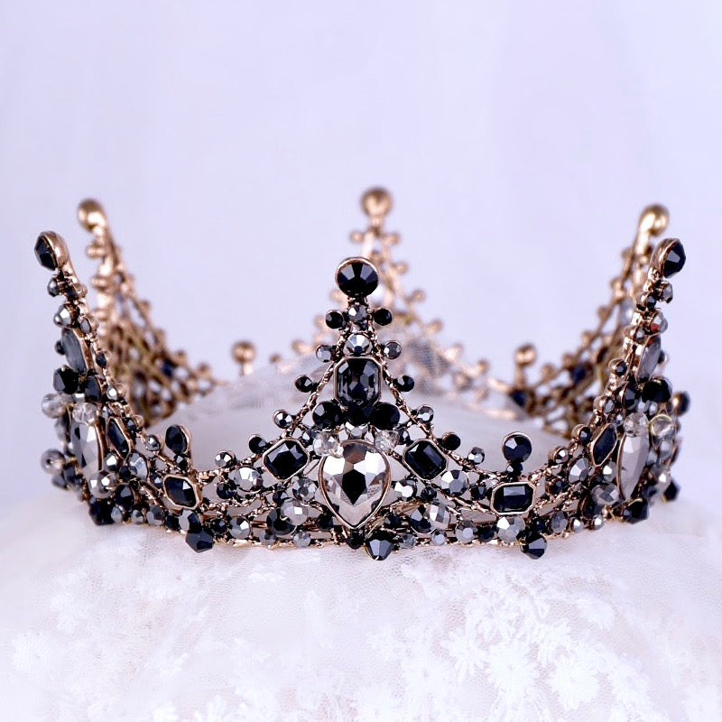 "Kianne" - Victorian Gothic Black Bridal Crown Tiara