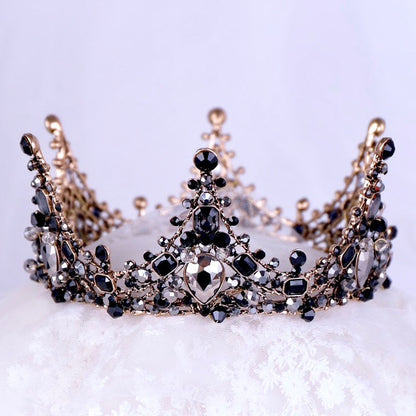 "Kianne" - Victorian Gothic Black Bridal Crown Tiara