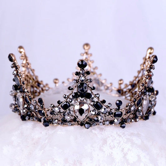 "Kianne" - Victorian Gothic Black Bridal Crown Tiara
