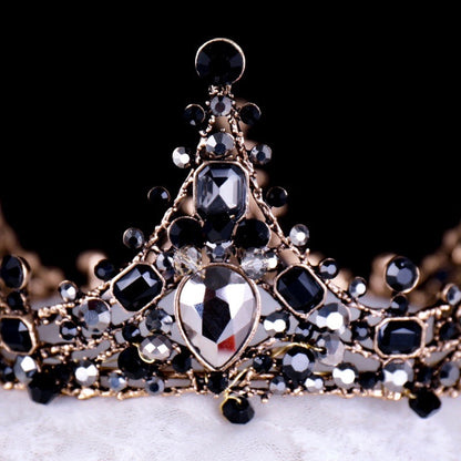 "Kianne" - Victorian Gothic Black Bridal Crown Tiara