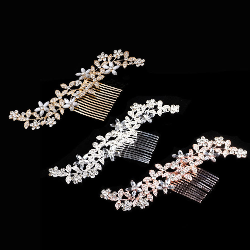 "Berenice" - Austrian Crystal Hair Comb - Available in Rose Gold, Silver and Yellow Gold