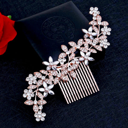 "Berenice" - Austrian Crystal Hair Comb - Available in Rose Gold, Silver and Yellow Gold