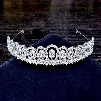 Violetta - Silver Cubic Zirconia Bridal Tiara