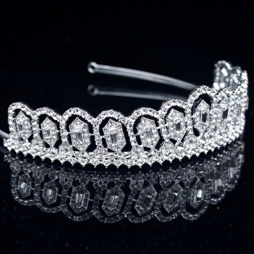 Violetta - Silver Cubic Zirconia Bridal Tiara