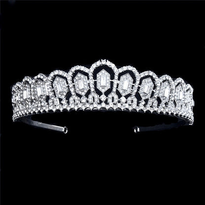 Violetta - Silver Cubic Zirconia Bridal Tiara