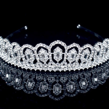 Violetta - Silver Cubic Zirconia Bridal Tiara