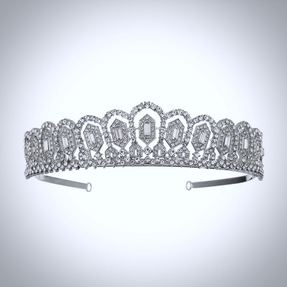 Violetta - Silver Cubic Zirconia Bridal Tiara