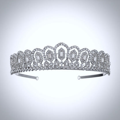 Violetta - Silver Cubic Zirconia Bridal Tiara