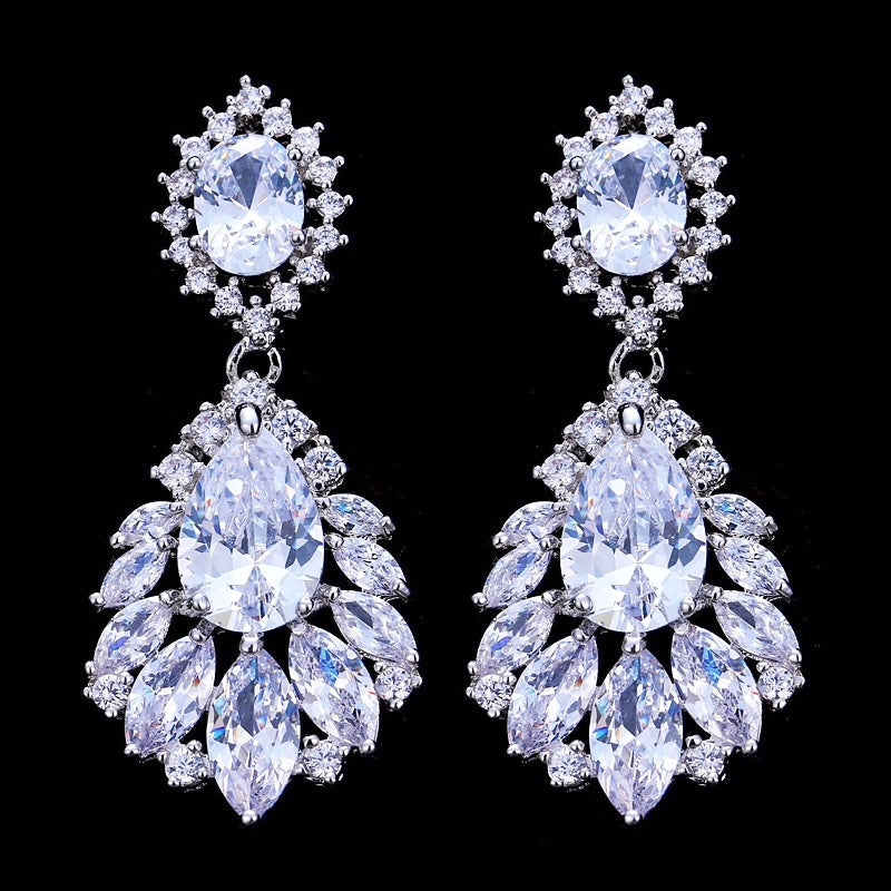 Adrienne - Cubic Zirconia Bridal Earrings - More Colors