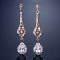 Jennifer - Cubic Zirconia Bridal Earrings - Available in Silver and Rose Gold