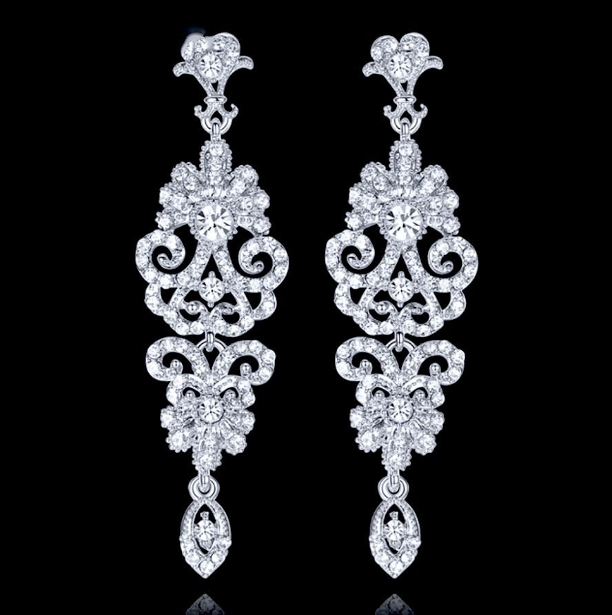 Jean - Rhinestone Bridal Earrings