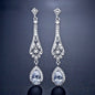 Jennifer - Cubic Zirconia Bridal Earrings - Available in Silver and Rose Gold