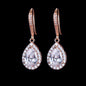 Stacia - Cubic Zirconia Bridal Drop Earrings - Available in Silver and Rose Gold