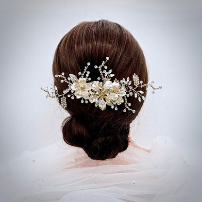 Claudia - Crystal Bridal Hair Comb - Available in Gold and Silver