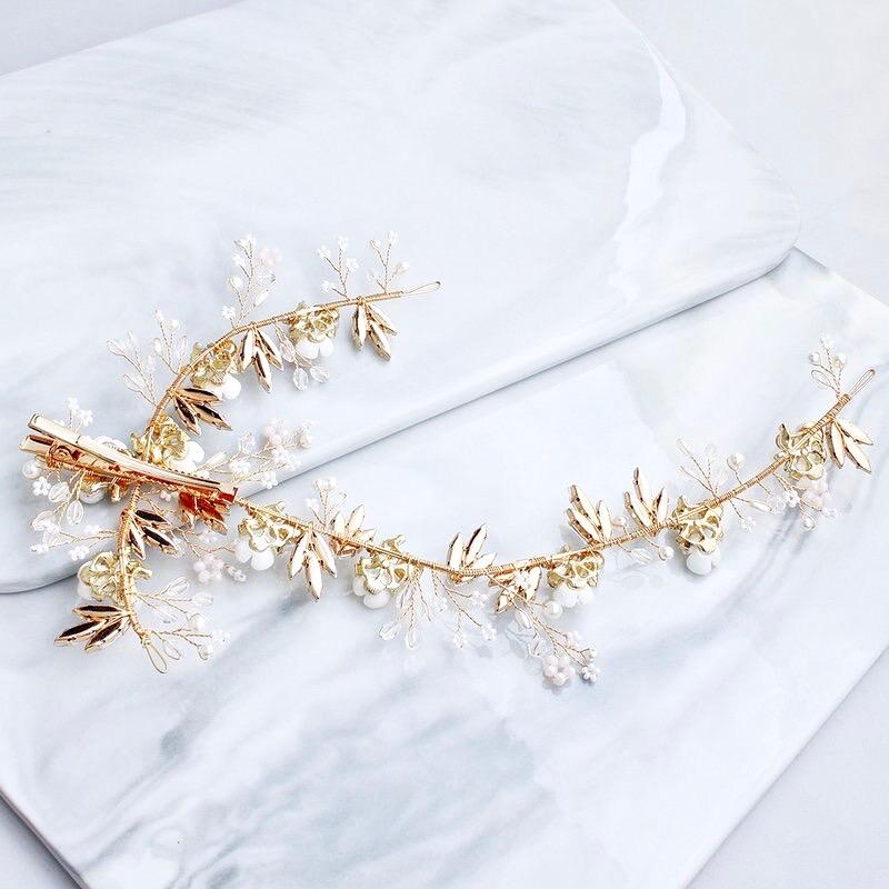 Genoa - Pearl and Crystal Bridal Hair Clip/Vine - Available in Silver and Gold
