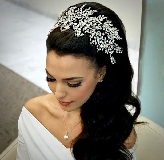 Natalie - Crystal Bridal Hair Accessory - Available in Silver and Yellow Gold