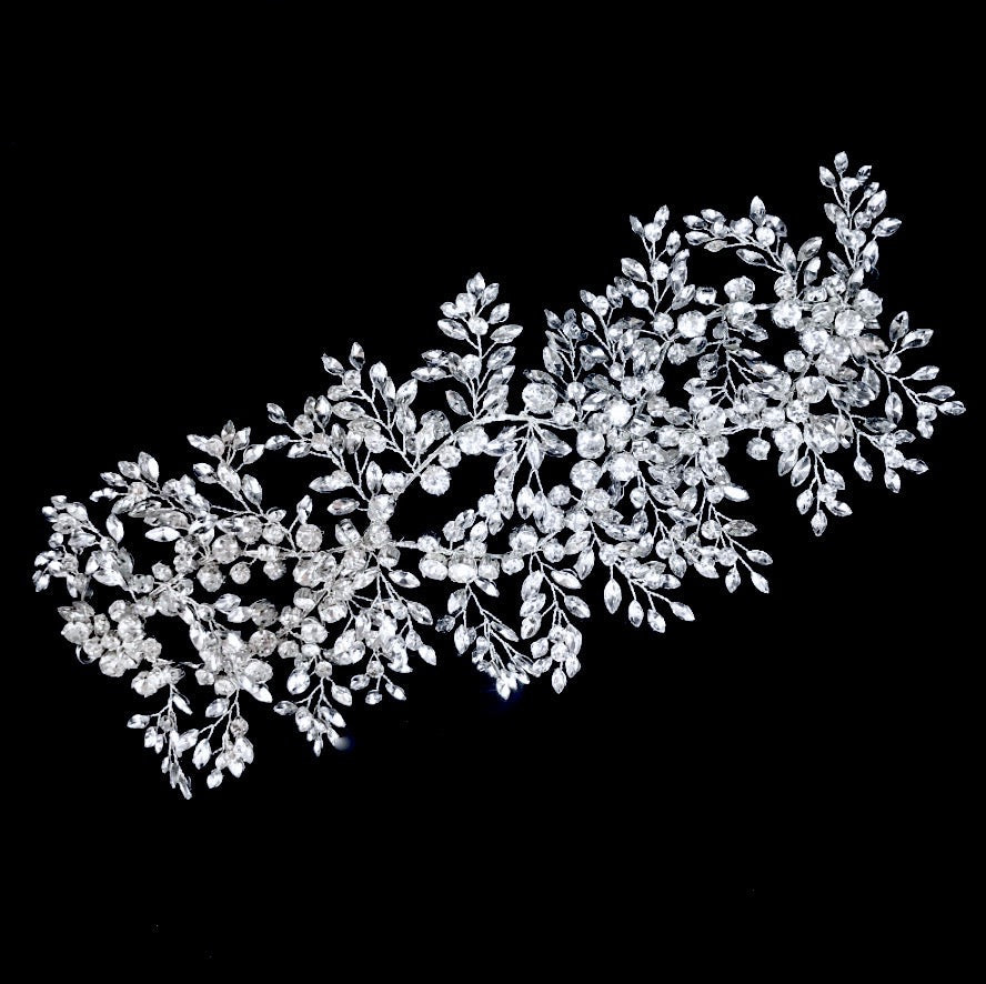 Natalie - Crystal Bridal Hair Accessory - Available in Silver and Yellow Gold