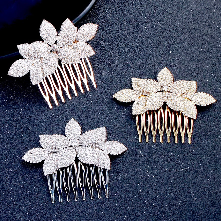 "Agnes" - Crystal Bridal Hair Comb - Available in Silver, Yellow Gold and Rose Gold