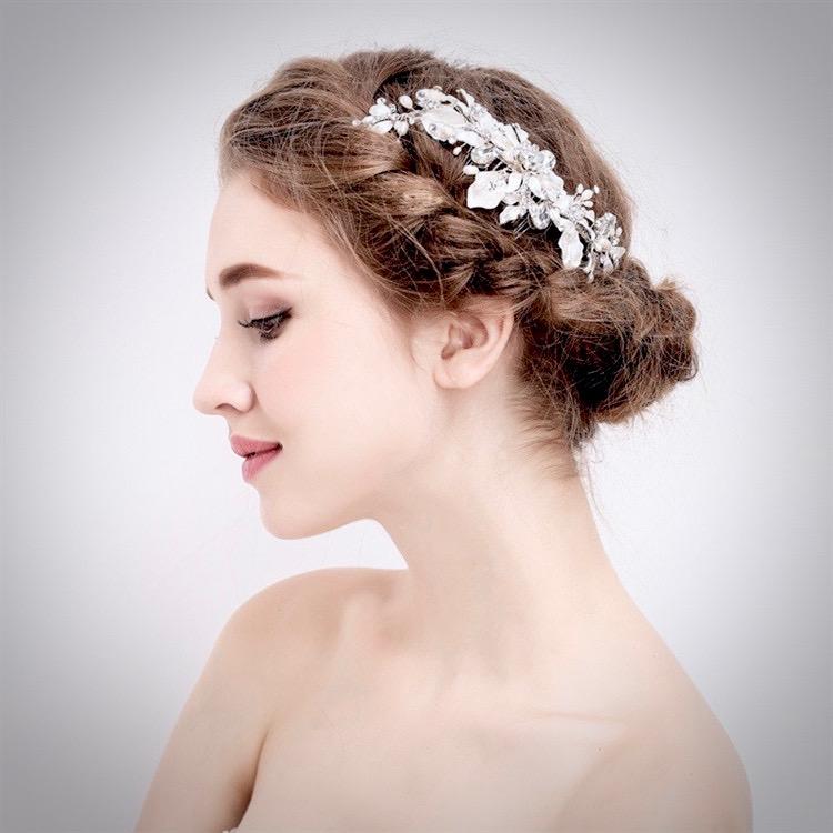 "Cassidy" - Freshwater Pearl and Crystal Bridal Hair Comb