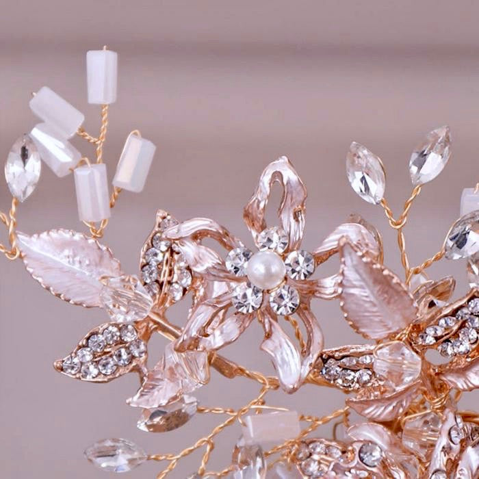 Andra - Crystal Bridal Hair Comb - Available in Silver, Rose Gold and Yellow Gold