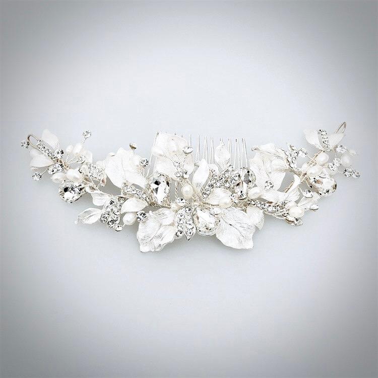 "Cassidy" - Freshwater Pearl and Crystal Bridal Hair Comb