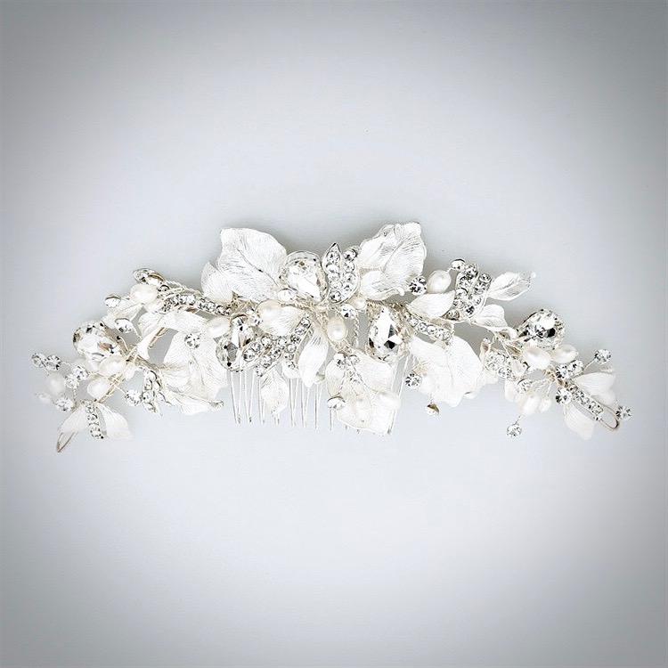 "Cassidy" - Freshwater Pearl and Crystal Bridal Hair Comb