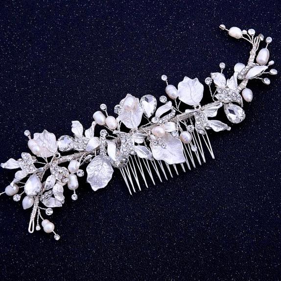 "Cassidy" - Freshwater Pearl and Crystal Bridal Hair Comb