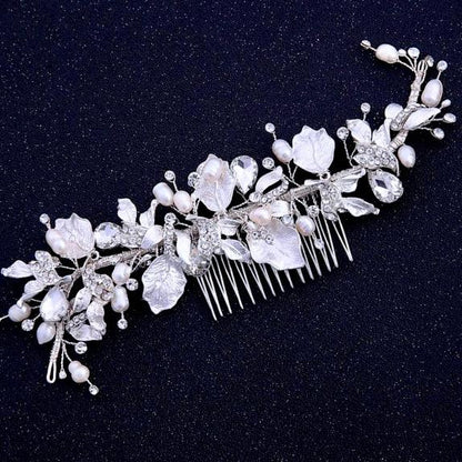 "Cassidy" - Freshwater Pearl and Crystal Bridal Hair Comb