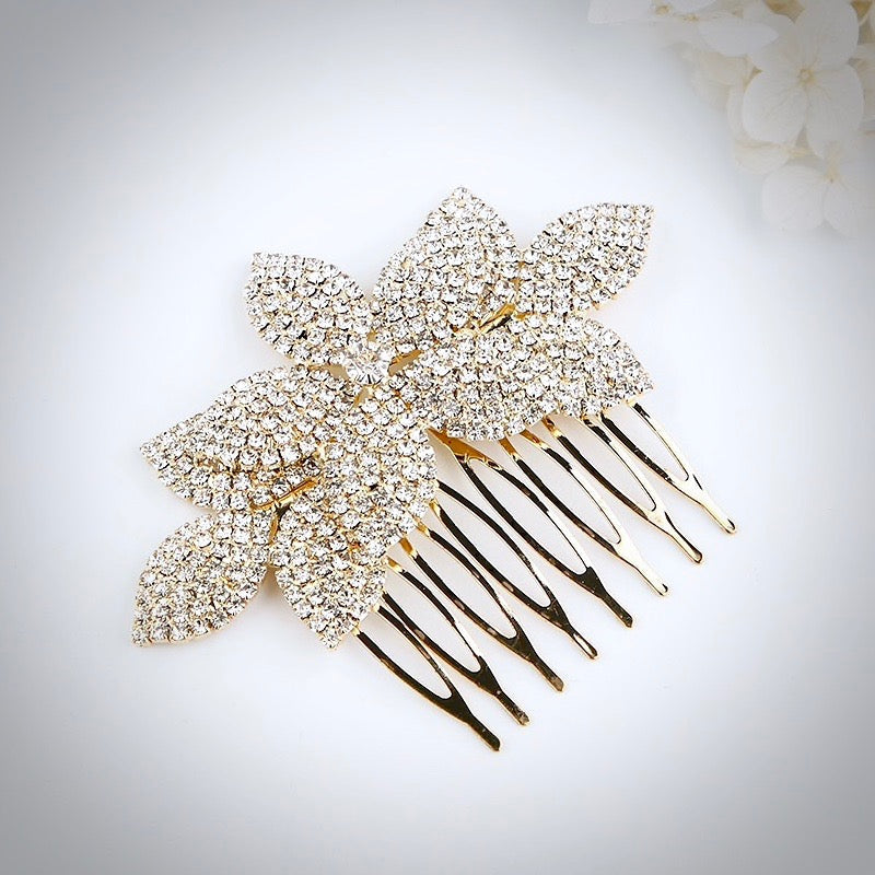 "Agnes" - Crystal Bridal Hair Comb - Available in Silver, Yellow Gold and Rose Gold