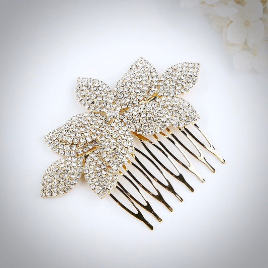 "Agnes" - Crystal Bridal Hair Comb - Available in Silver, Yellow Gold and Rose Gold