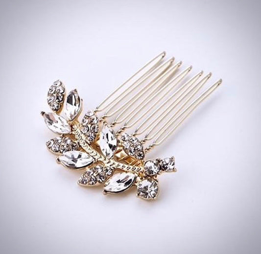"Nia" - Crystal Bridal Hair Comb - Available in Gold and Silver