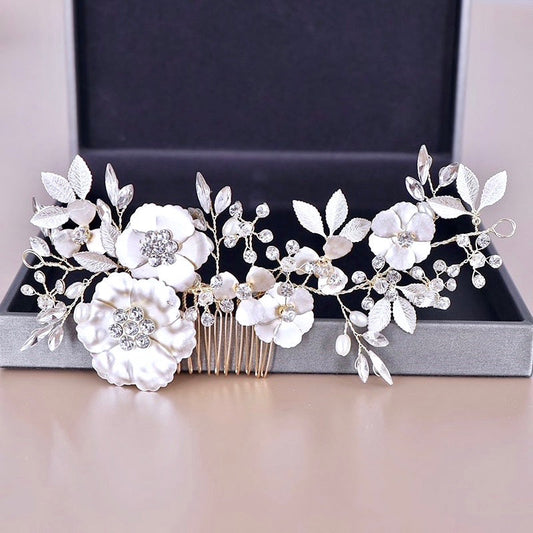 Amaya - Pearl and Crystal Bridal Hair Comb