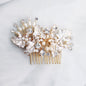 Lorraine - Pearl Bridal Hair Comb - Available in Silver, Yellow Gold and Rose Gold