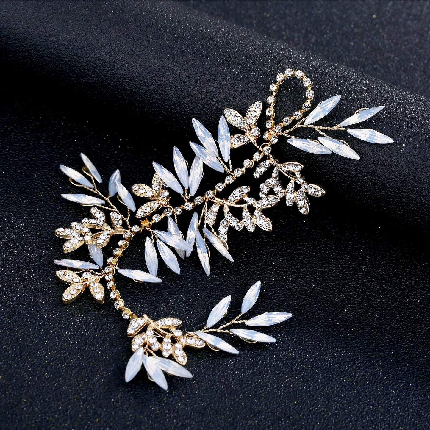 "Endora" -  Swarovski Opal Bridal Hair Accessory - Available in Silver and Gold