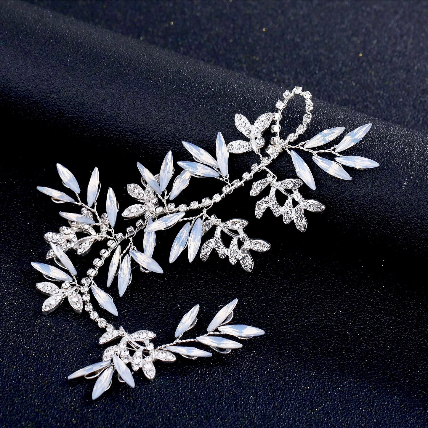 "Endora" -  Swarovski Opal Bridal Hair Accessory - Available in Silver and Gold