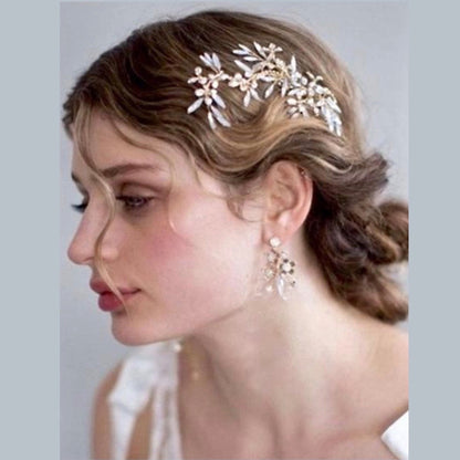 "Endora" -  Swarovski Opal Bridal Hair Accessory - Available in Silver and Gold
