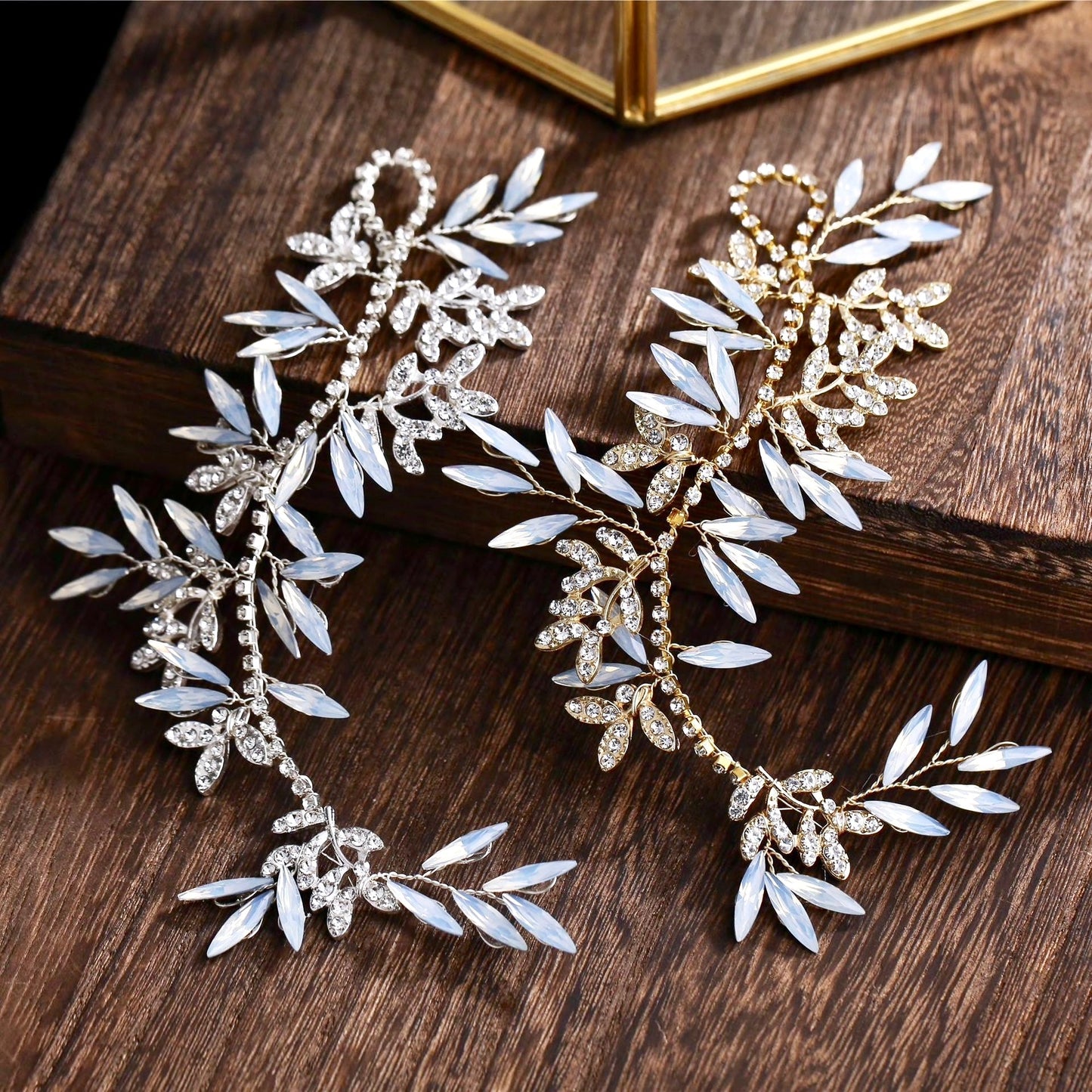 "Endora" -  Swarovski Opal Bridal Hair Accessory - Available in Silver and Gold