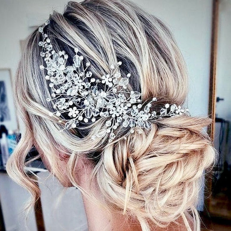 "Alessia" - Austrian Crystal Bridal Hair Vine - Available in Silver, Rose Gold and Yellow Gold