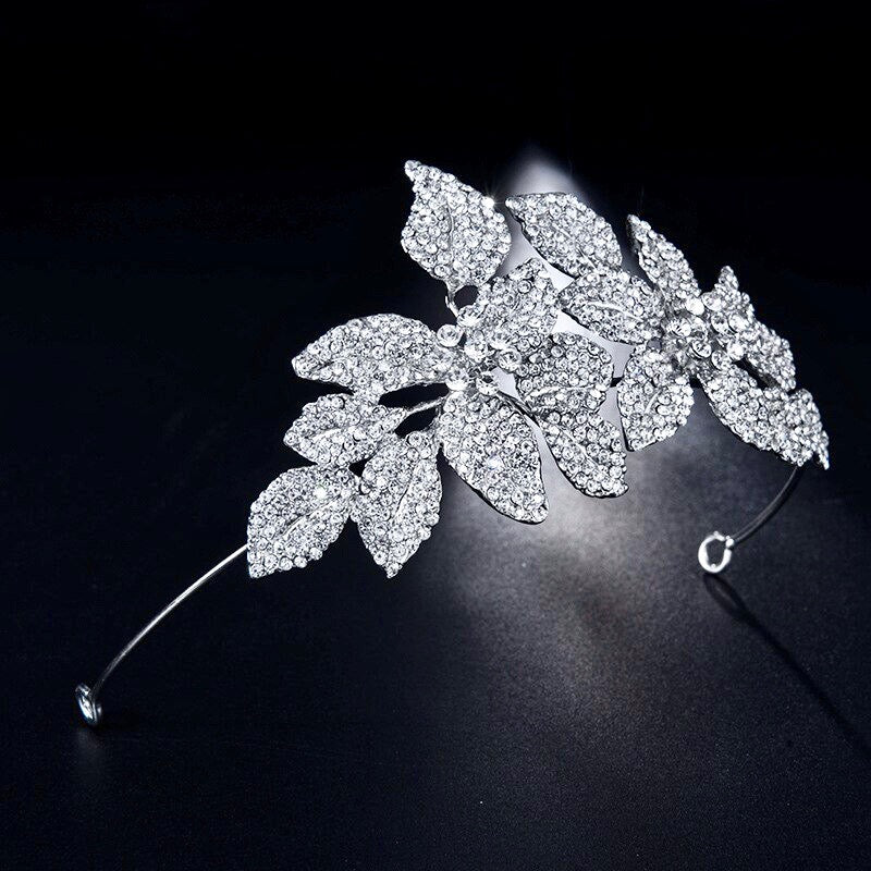 "Shannon" - Silver Crystal Bridal Headband/Tiara
