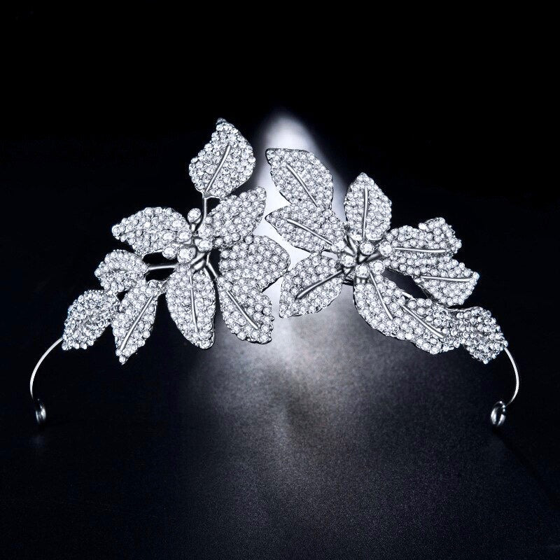 "Shannon" - Silver Crystal Bridal Headband/Tiara